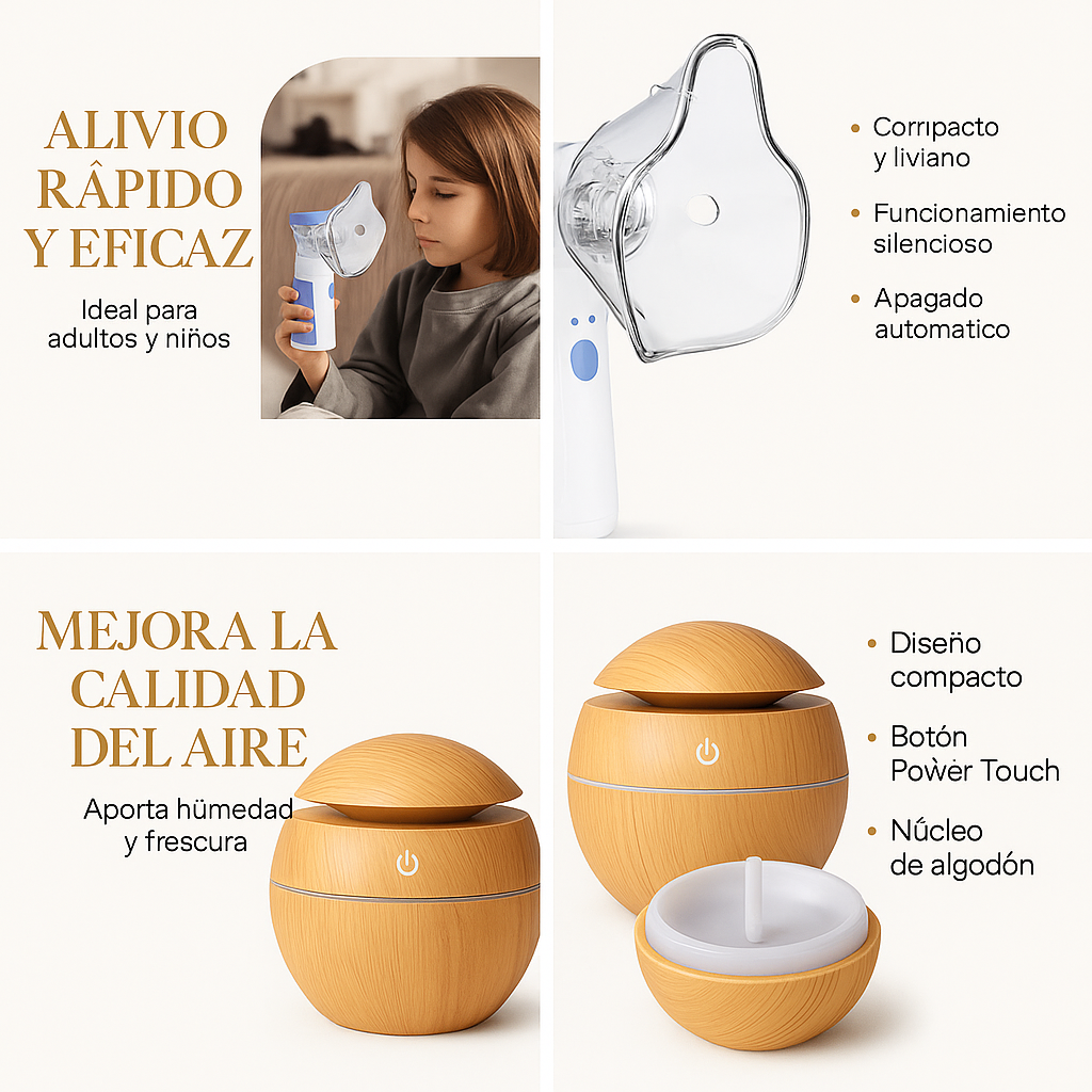 Nebulizador portátil + Humidificador de regalo